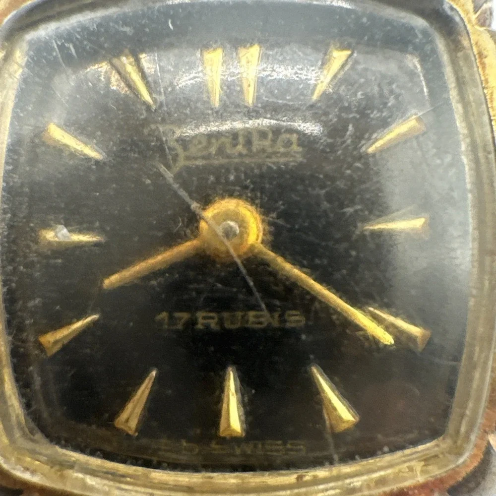 Vintage Zentra Rolled Gold Watch, Women's Not Working Manual Wind Watch 17 Rubis